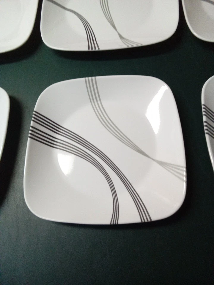 Corelle Urban Arc Set Of 3 Each Square Dinner 10 1/2" & Lunch Salad 8.5" Plates - Image 3 of 4