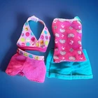 Barbie Vintage 2 Sets 2 Piece Swimsuit Bikinis' Shorts Pink & Blue B6