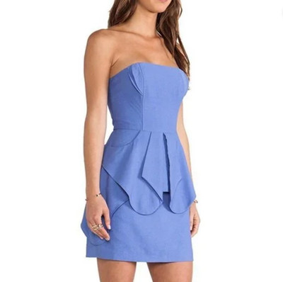 Keepsake The Label Strapless Mini Dress Size S Cornflower Blue Mind Control