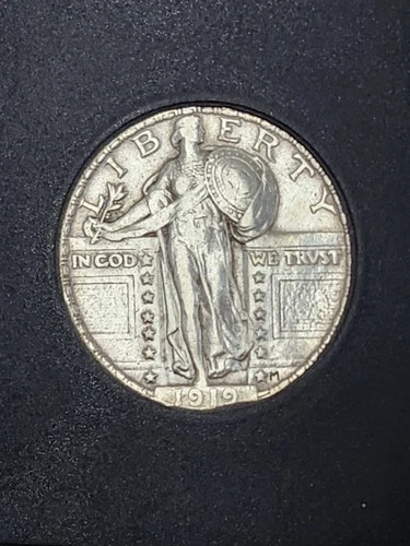 Beautiful 1919p Standing Liberty Quarter.  High Grade VF++. Great Detail And Eye