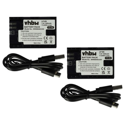 2x Akku für Canon EOS 5DS 5DS R 5D Mark III 5D Mark IV 5D Mark II 1600mAh 7,4V