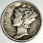 1943-S Mercury Dime 10c Circulated 90% Silver US Coin - 3178