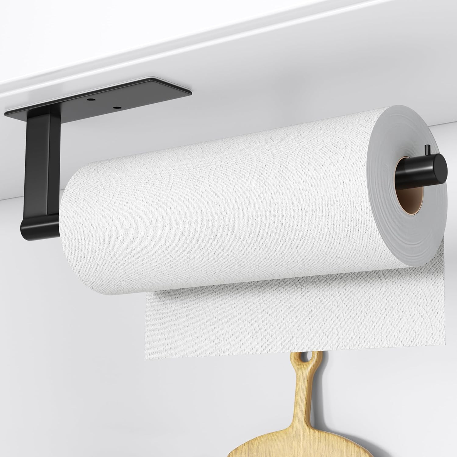 Kitchen Roll Holder Under Cabinet, Stainless Steel Paper Towel Holder Matte Bla