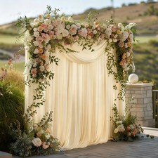 Ivory Backdrop Curtain for Wedding, Photo Backdrop Curtain for Bridal Shower ...