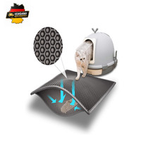 Pieviev Katzenklo Matte Waben Design 61X38 Cm Grau Doppelte Sch