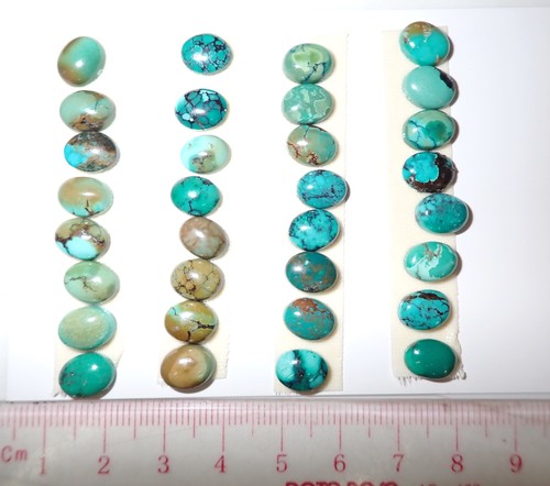 Turquoise Stone Oval 9x7 mm Flat Cabochon 59 Carat 32 pieces 11.8 gram - 第 5/5 張圖片