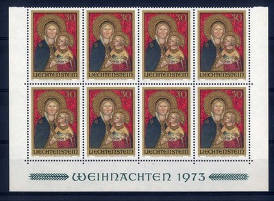 LIECHTENSTEIN 1973 Christmas Painting of Our Lady of B. by Thomas of Foligno MNH**