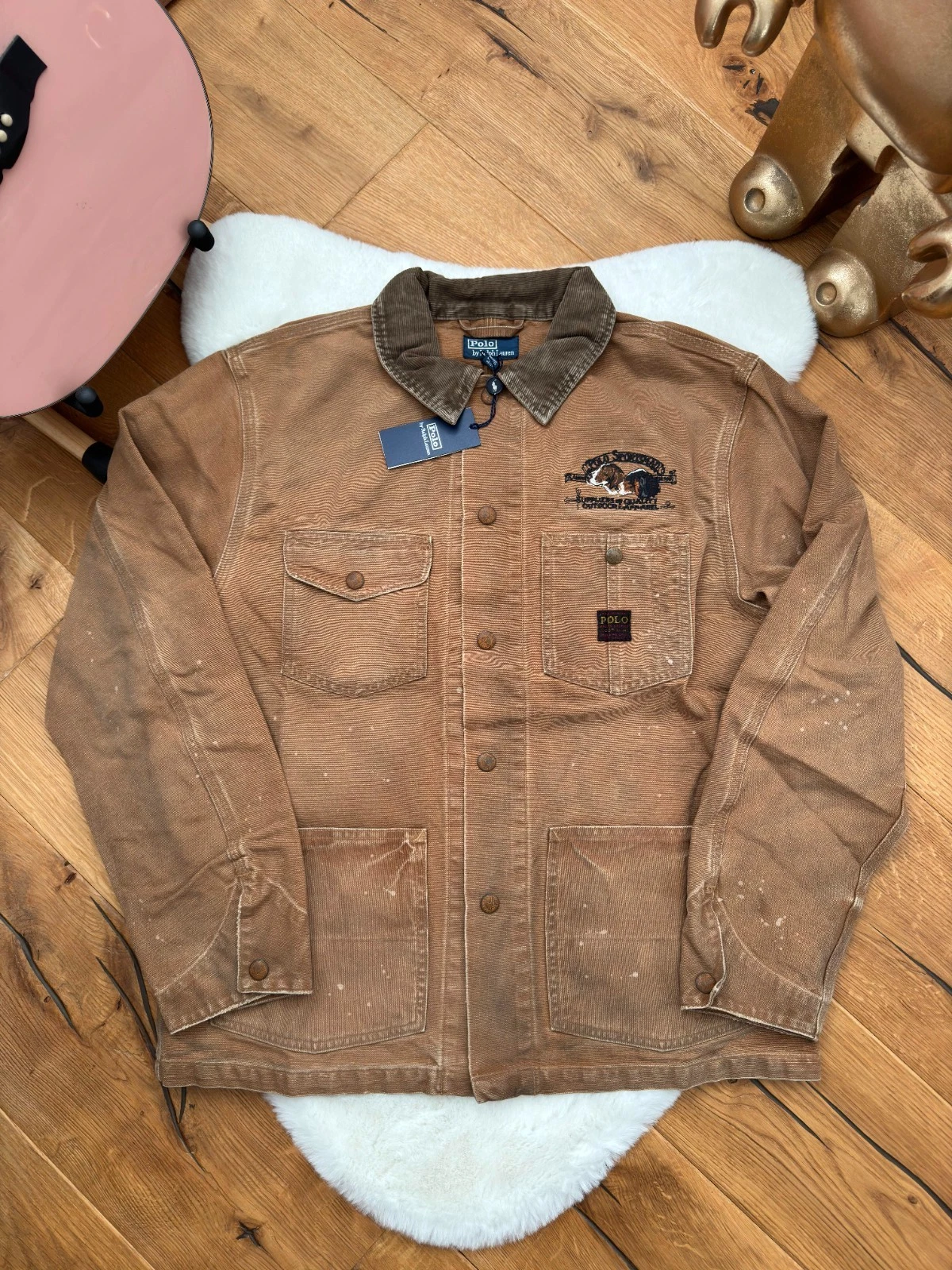 Polo Ralph Lauren Men’s Brown Sportsman Work Utility Dog Jacket Canvas XL Bnwt image 2
