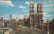 United Kingdom Westminster Abbey,Big Ben,London Street Scene Chrome Postcard