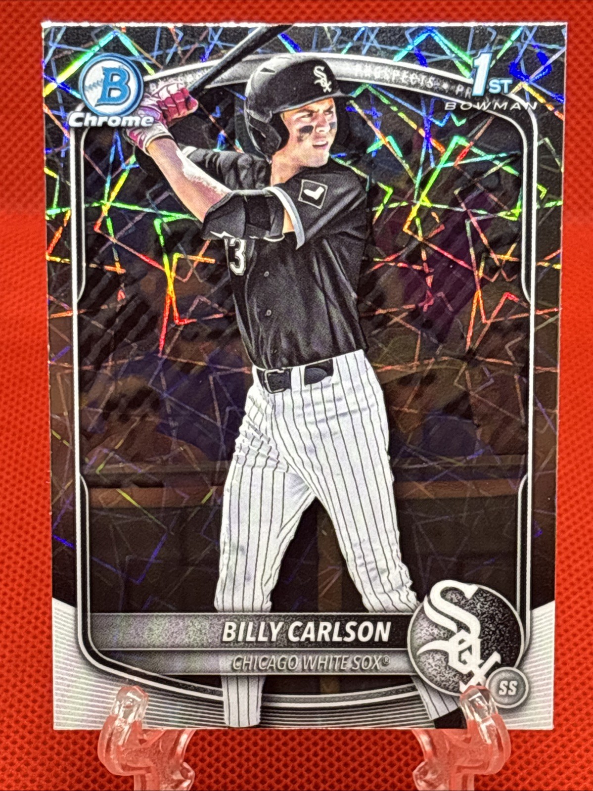 2025 Bowman Draft Billy Carlson Chrome Lazer Refractor 1st #BDC-10 White Sox