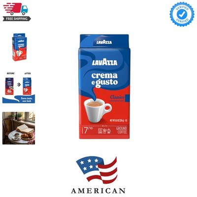 Crema e Gusto Ground Coffee, Medium Roast, Arabica and Robusta Blend, 8.8 oz ...