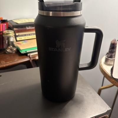 #ad #ad Stanley Quencher H2.0 64oz Black No Straw Used Great Condition Big Water Jug $24.12