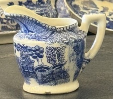 Vintage Blue Willow Porcelain Child's Tea Set Cream Pitcher