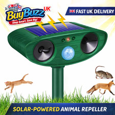 UK Ultrasonic Solar Repellent Cat and Dog Repellent Pest Deterrent Scaler Garden