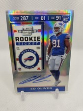 2019 Panini Optic Contenders Ed Oliver Auto Silver Rookie Ticket Bills RC #177