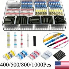 400-1000Pcs Waterproof Solder Seal Heat Shrink Wire Butt Terminal Connectors Kit