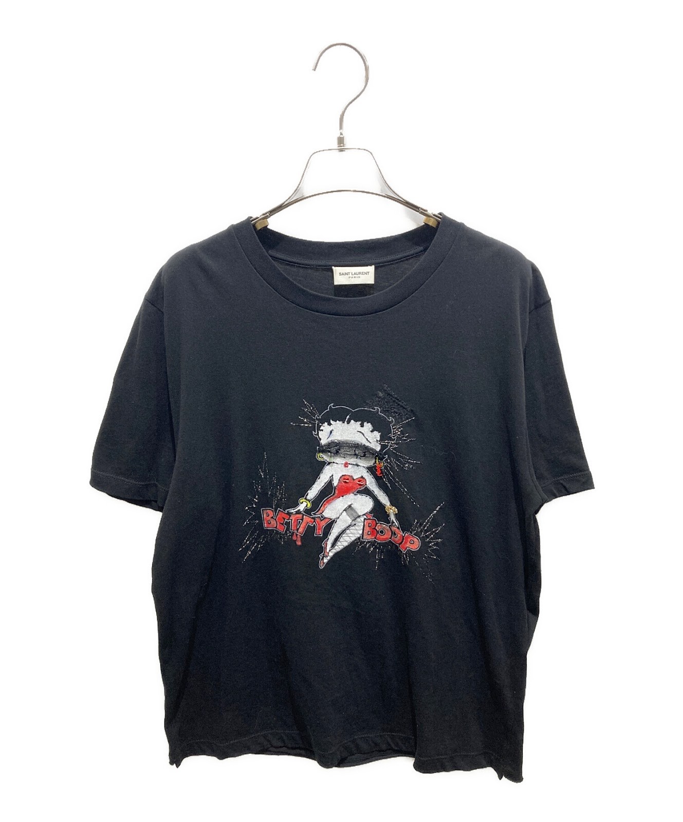 T shirt Saint Laurent Paris Betty Boop ricamata TQ44 480330 YB2IZ 1092 XS