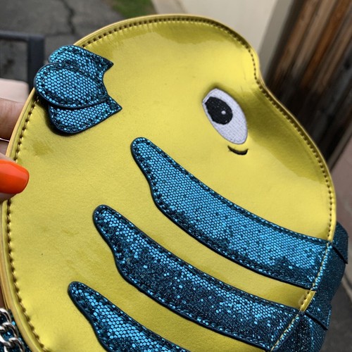 Danielle Nicole Disney Retired Flounder Metallic Novelty Chain Crossbody Bag - Picture 16 of 17