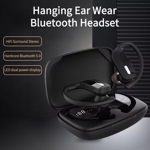 Wireless Bluetooth Earphones Sports Headphones Ear Hook Running Earbuds Headset - Picture 15 of 16