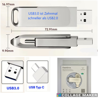 USB3.0 Stick 8 GB- High speed Flash Drive USB Speicher Stick  USB 3.0 -USB Typ C