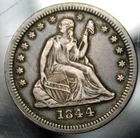 1844 O Seated Liberty Quarter - Choice VF+ !!