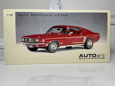 ミニカー AUTO ART( Ford Mustang GT )MILLENNIUM. 1968 Ford Mustang GT in Red by AUTOart Millennium 1 18 Scale