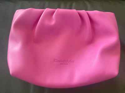 Elizabeth Arden Bright Pink Cosmetic Travel Bag Case Faux Leather