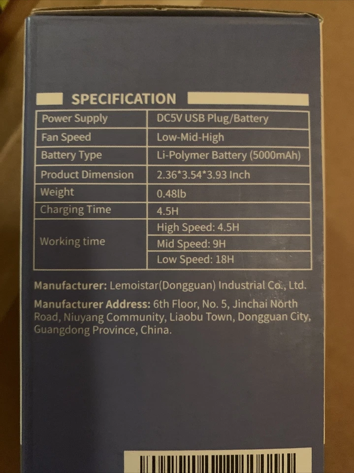 Ventilador Personal Portátil Refrigeración Aire Cuello Colgante Recargable Cintura Clip Flujo de Aire  Foto 4 de 4