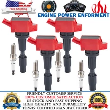 4X Ignition Coils + Iridium Spark Plugs For Hyundai Santa Fe Sonata Kia Optima