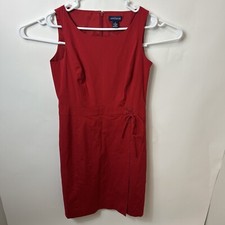 Ann Taylor Loft Womens Red Knee Length Tassel Back Zipper Dress Size 6