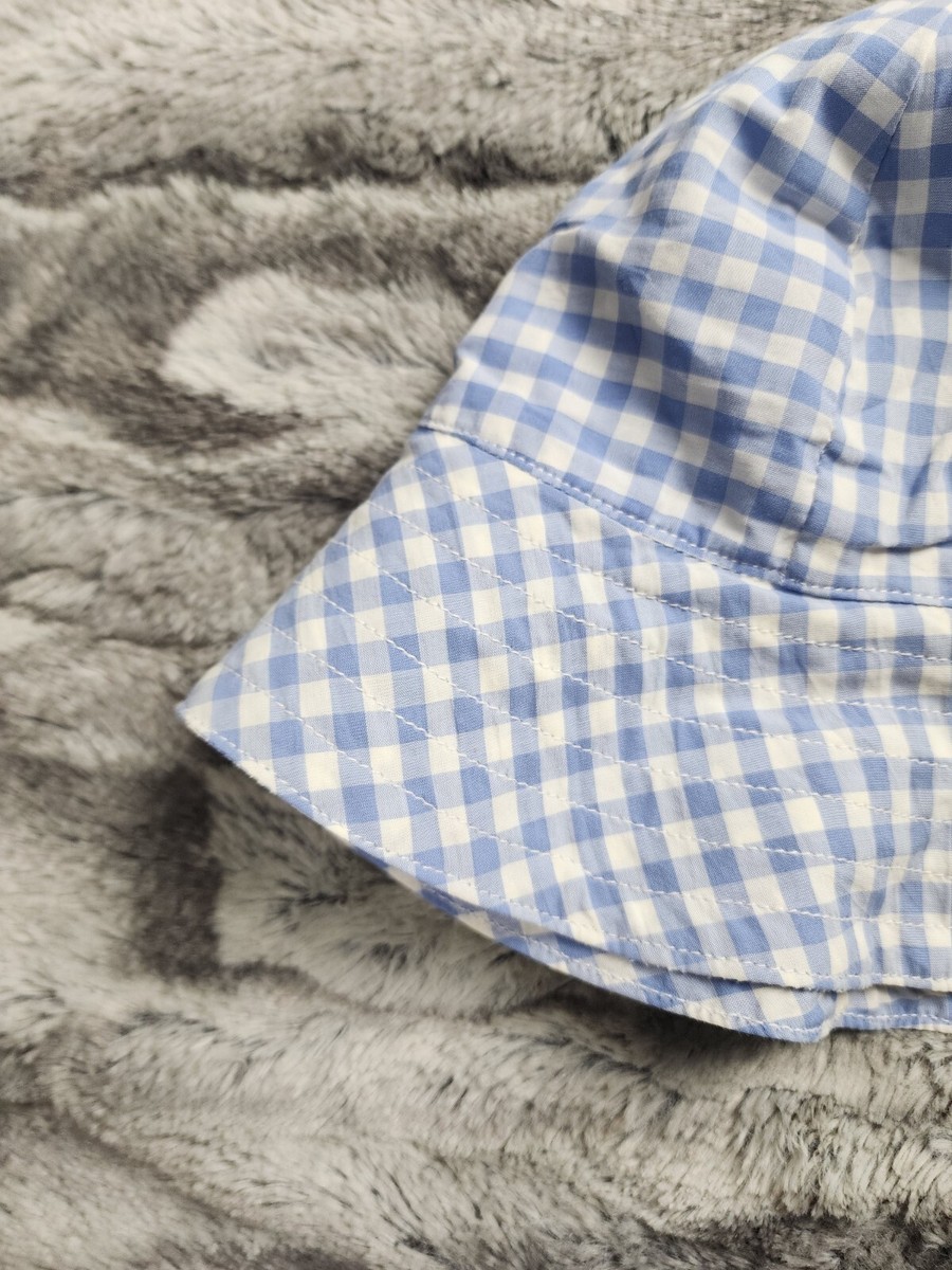 Ralph Lauren Blue Label Blue Check Bucket Hat Size S/M Cotton