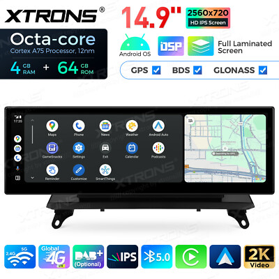 For BMW X5 E70 X6 E71 Android 14 Car Stereo 14.9'' Display CarPlay Auto GPS Navi