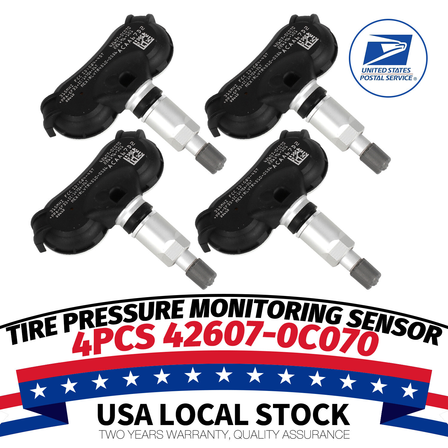 4PCS For Toyota Tundra Tire Pressure Sensor Rubber 315MHz TPMS Set