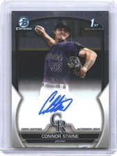 2023 1st Bowman Chrome Connor Staine On Card Auto 1st Bowman #CPA-CSE Rockies