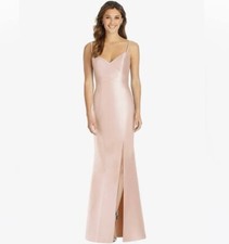 ALFRED SUNG D758 Satin Trumpet Gown Sweetheart Neck Sz 8 Dress Cameo Pink