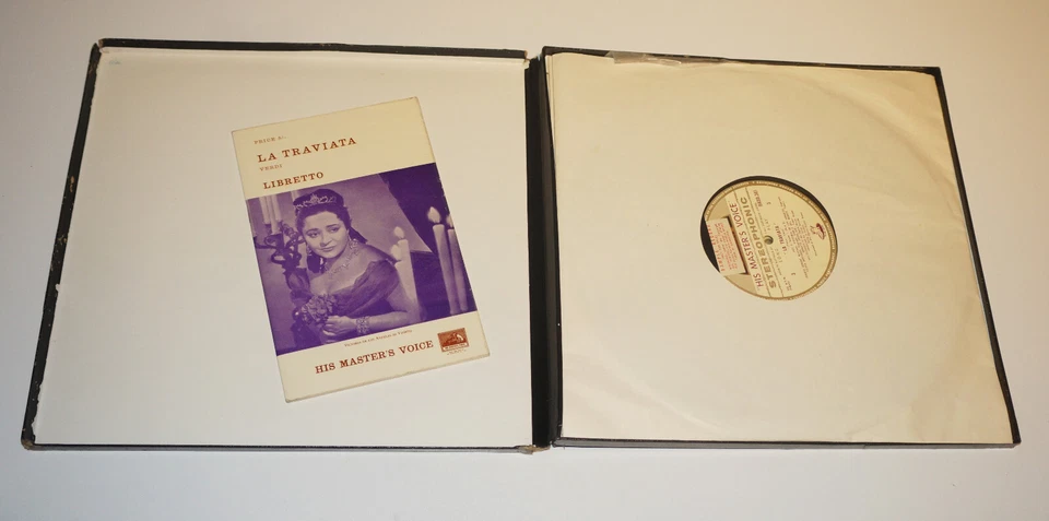 Verdi - La Traviata - De Los Angeles / Serafin 1960 Stereo 3x12" LP Box Set HMV - Image 3 of 4