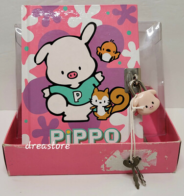 Vintage Sanrio Pippo Kobutanopippo Journal Lock & Key Diary In Box