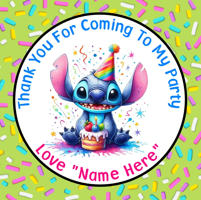 LABEL WARRIOR Personalised Stitch Party Bag Stickers Sweet Bag Seals 45mm Round (48 Stickers)