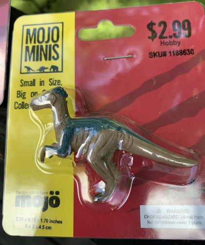 MOJO MINIS VELOCIRAPTOR & Ankylosaurus Dinosaur Toy Figure - Picture 3 of 4