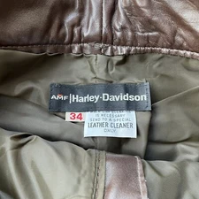 Vtg 70s AMF Harley Davidson Leather Pants Size 34x30 Brown Biker Bootcut Western