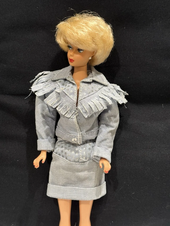 Barbie Feeling Fun Denim Jacket Denim Skirt 1988 Mattel Vintage No Doll - Image 4 of 4