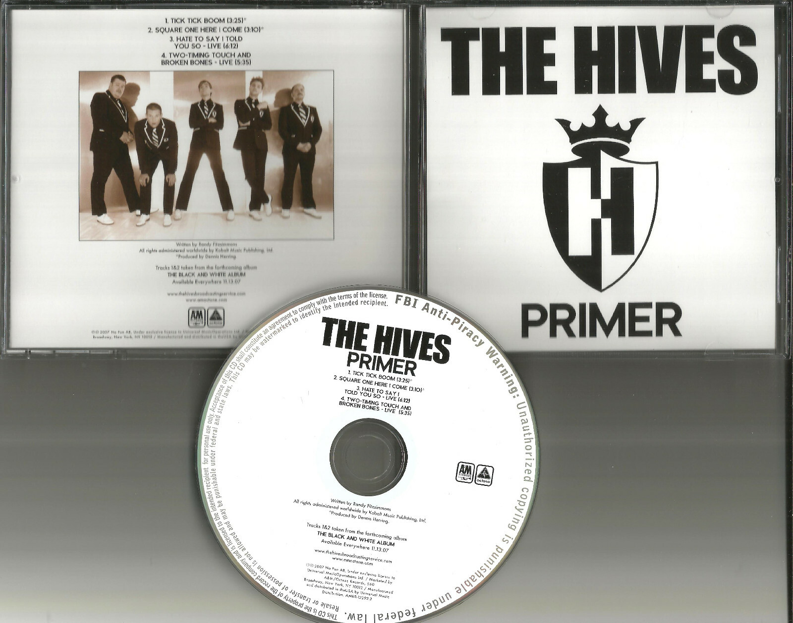 THE HIVES Primer w/ 2 RARE LIVE TRX USA PROMO DJ CD Limited Edition 2007