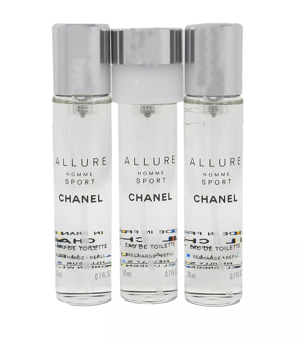Chanel Allure Homme Sport Eau De Toilette Travel Spray Refills 3 X