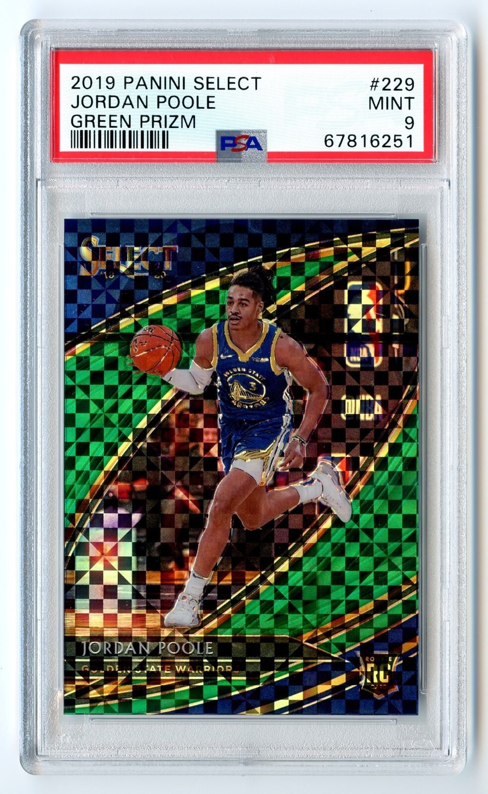 2019-20 PANINI SELECT COURTSIDE PRIZM GREEN JORDAN POOLE RC /5 PSA 9 NONE HIGHER