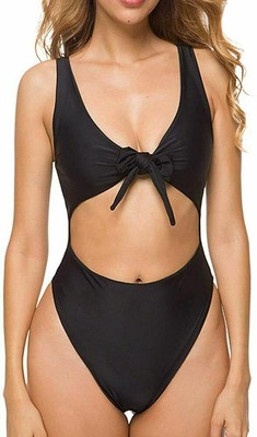 high waisted cut out one piece swimsuit