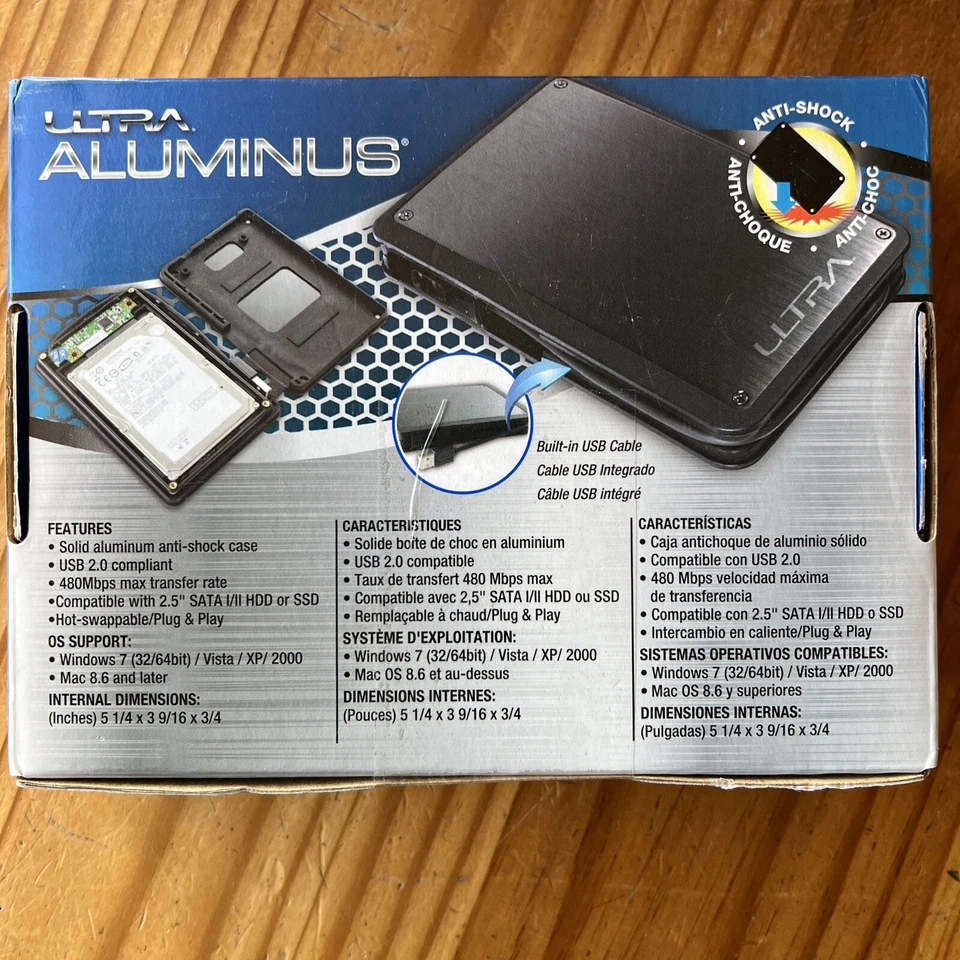Set of 2, Ultra Aluminus USB 2.0 portable hard drive enclosure - Image 3 of 4