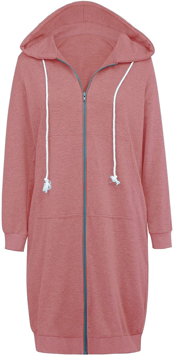 Haute Edition Women's Tunic Long Length Full Zip Hooded