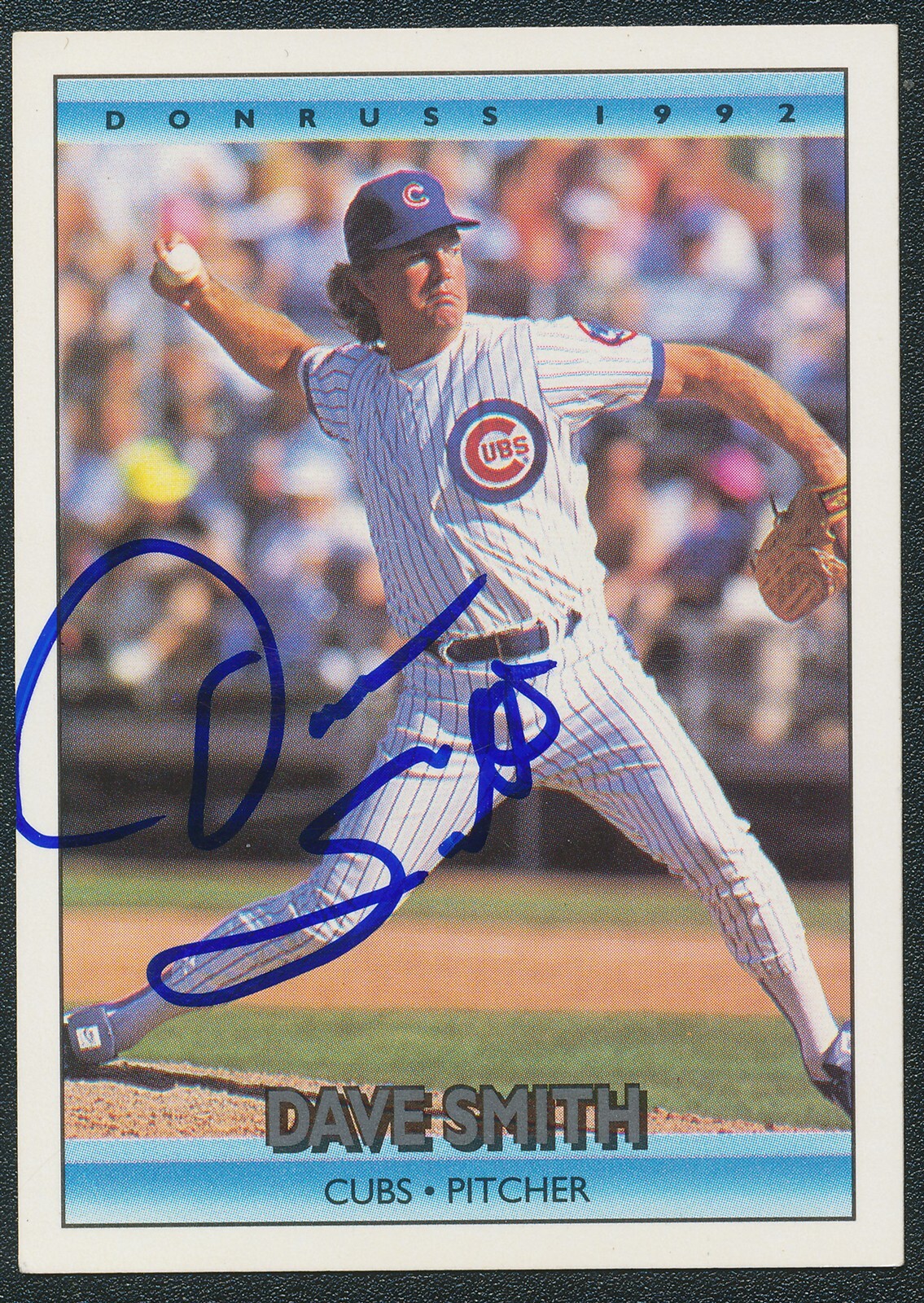 1992 DONRUSS DAVE SMITH CUBS AUTOGRAPH SIGNED BASEBALL CARD #53