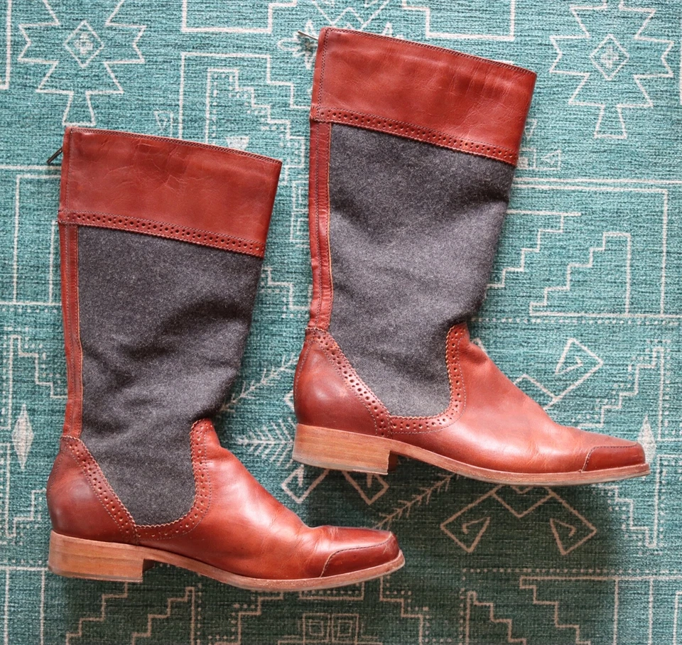 Wolverine 1000 Mile 1888 Samantha Pleet Cuero Lana Botas de Montar Talla 7M Brogue Foto 4 de 4