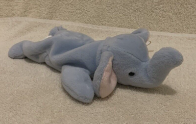 TY Beanie Baby Peanut Light Blue DOB JAN 25, 1995 WITH tag  NWT TY Beanie Baby Peanut DOB: 1/25/1995 main image 1